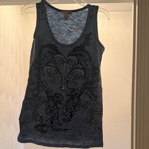 RXB Slate and Ebony Embellished Tank Top